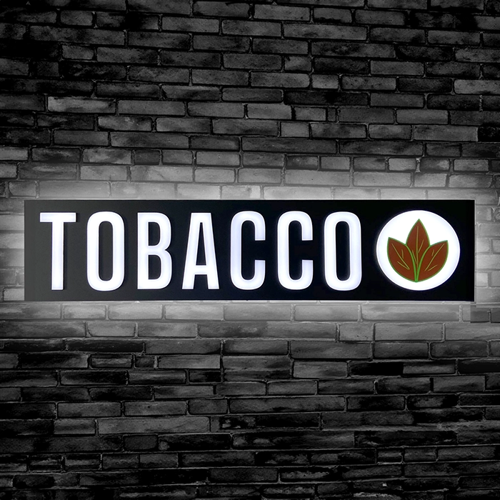 Tobacco LED sign for smoke shops, lounges, cigar bars and vape shops