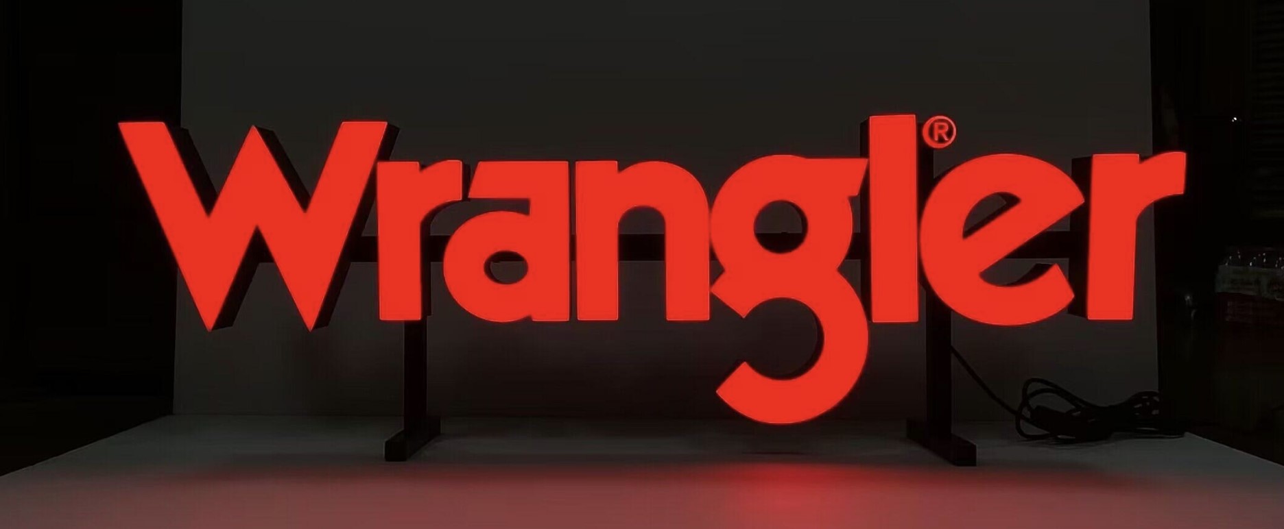 Color Changing Fabricated Metal LED Sign for Wrangler