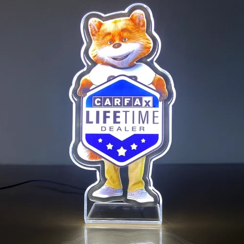 Carfx LED acrylic display sign offers a lifetime dealer-led non-illuminated sign.