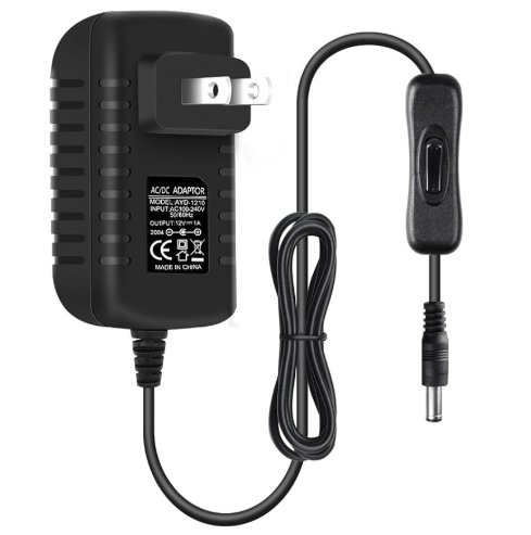 Image of a black LED Powers supply AC/DC adapter with built in switch replacement.