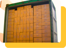 Closeup of a green Box truck Stacked full of LED Neon Custom Sign Orders.